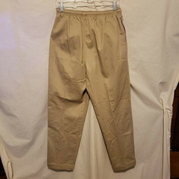 Lands End Womens Size 9 Tan Solid Elastic Waist Chino Pants - Picture 10 of 10
